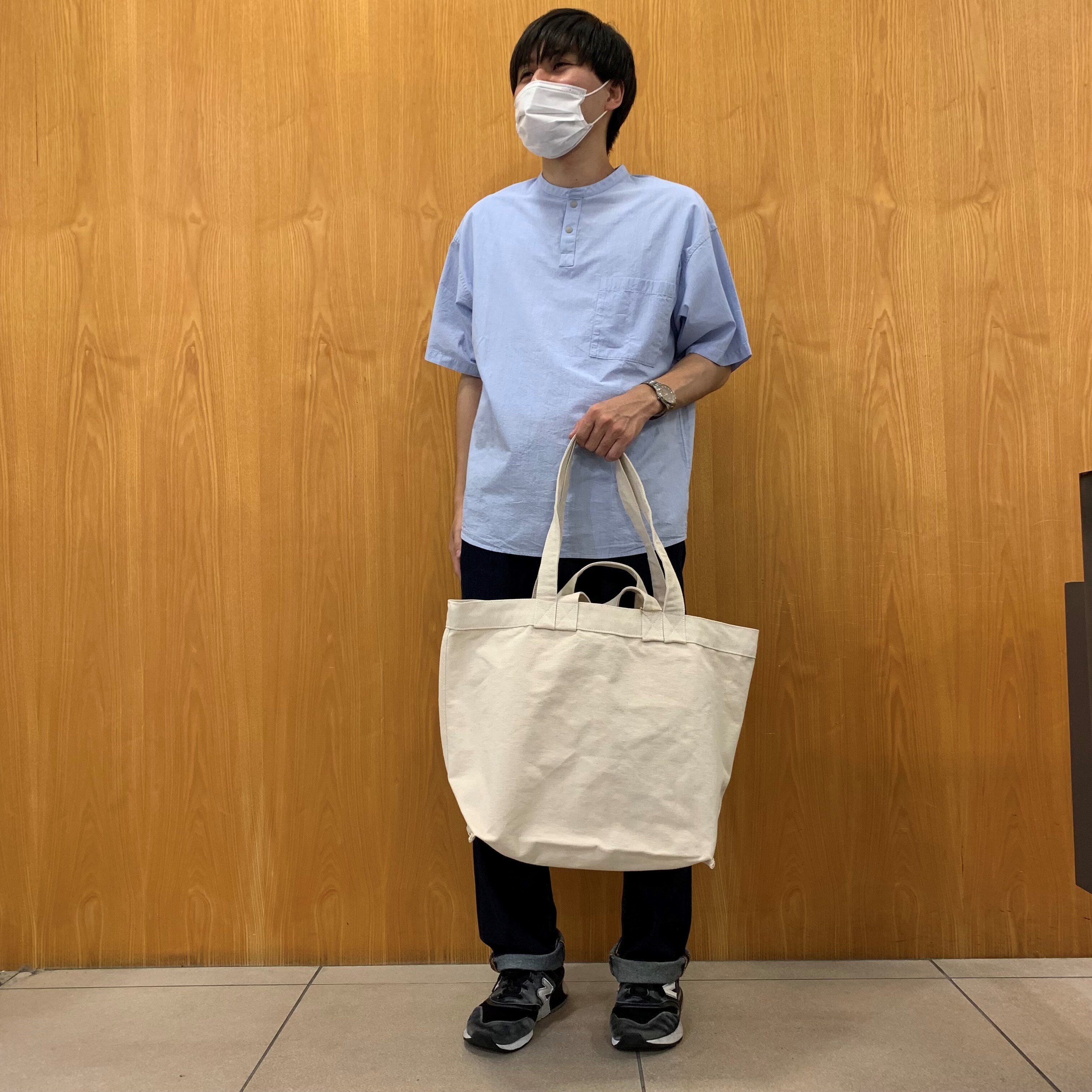 涼感ヘンリーネック半袖布帛Tシャツ