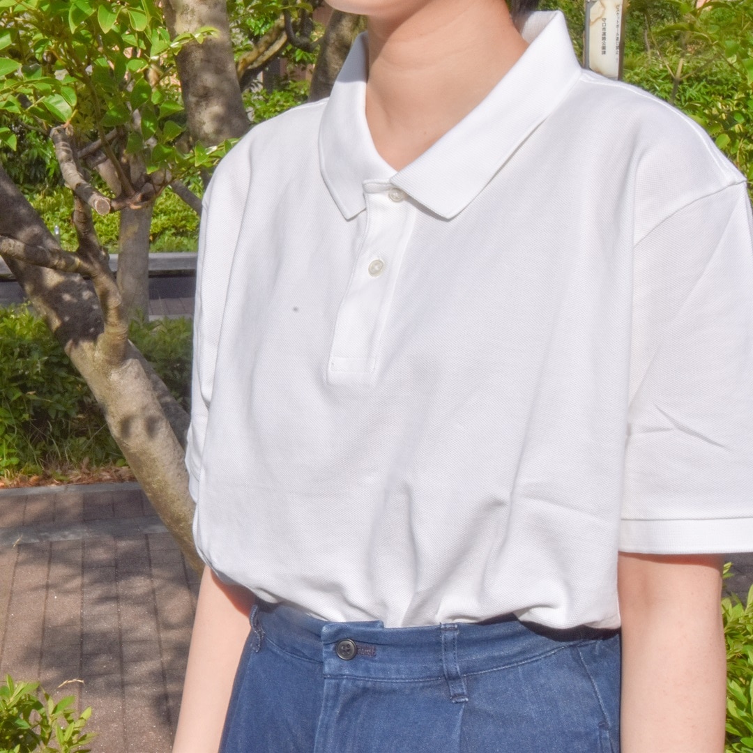  鹿の子ポロシャツ③白襟元