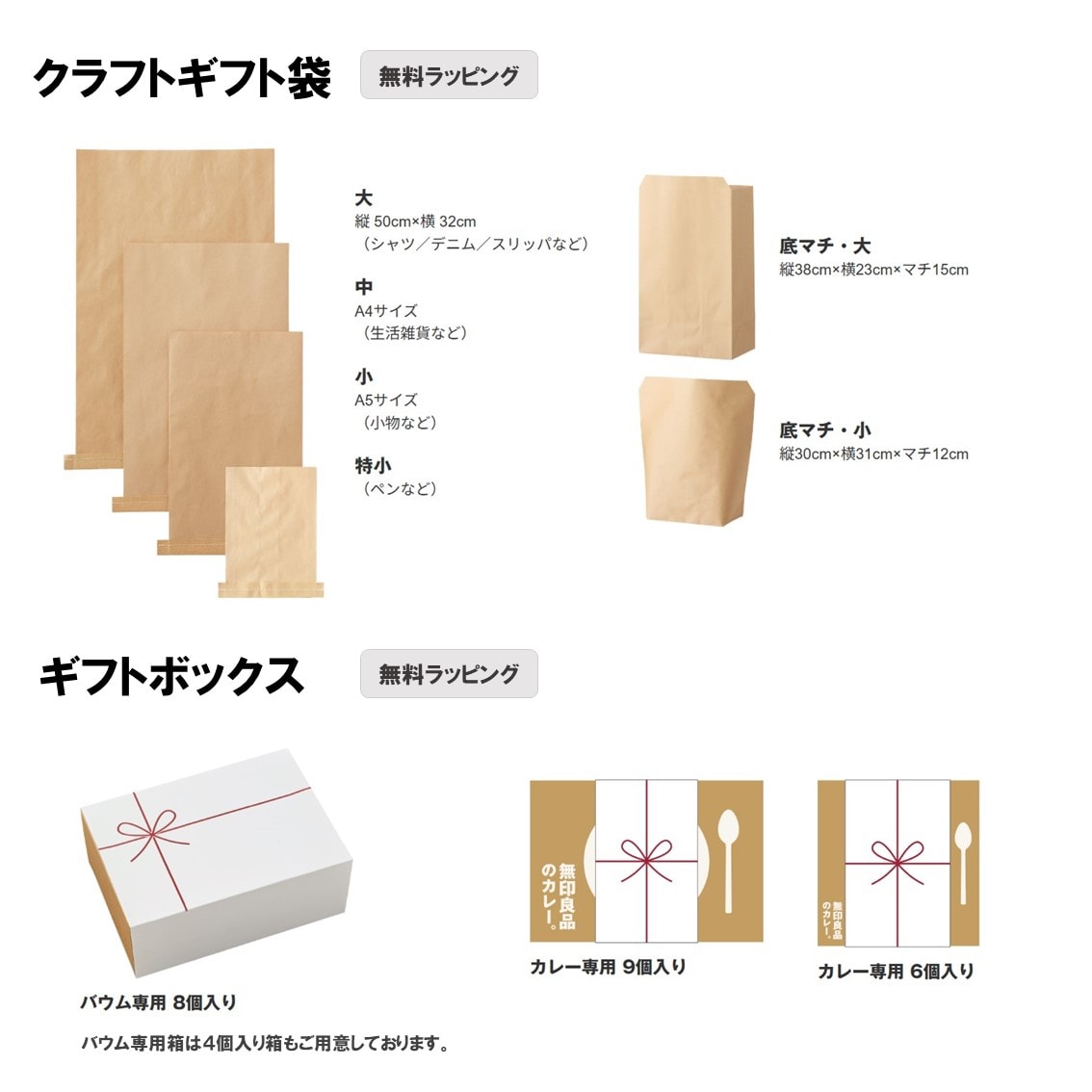 無印良品の無料のギフトラッピング