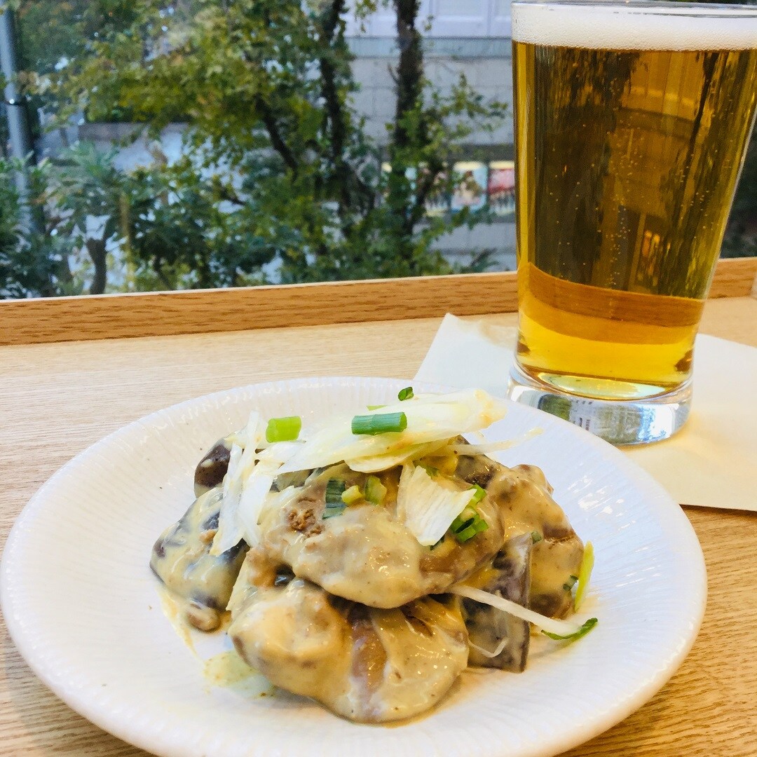 【Café＆Meal　MUJI日比谷】レバーとこんにゃくのからしマヨネーズ和え