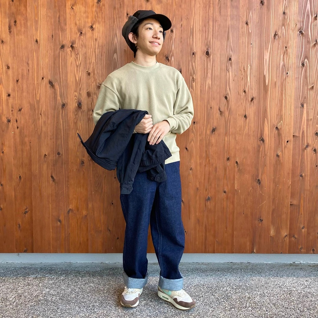 二重編みクルーネックプルオーバー