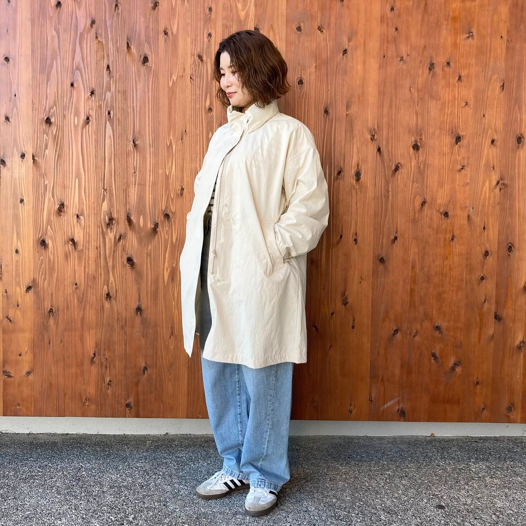 撥水UVカットフードがしまえるロングコート