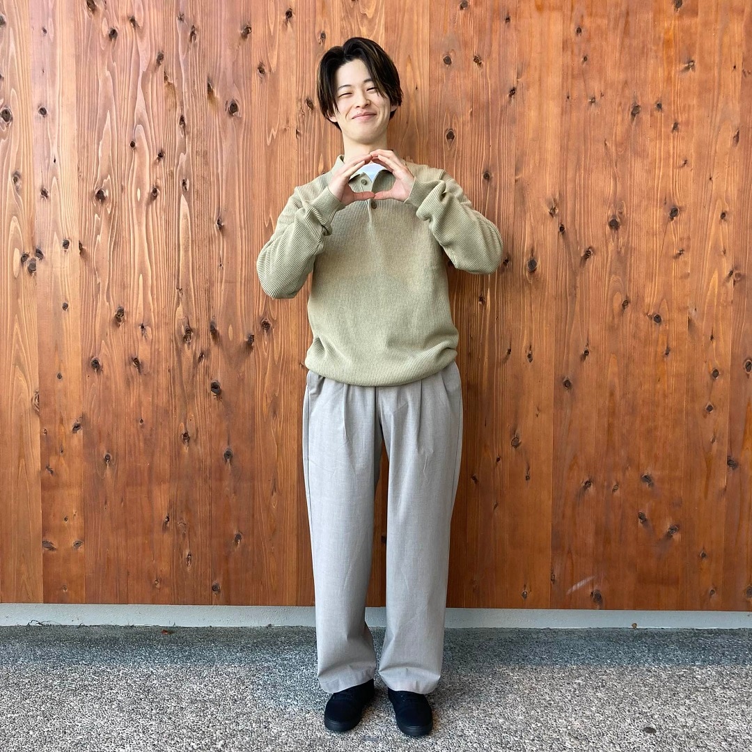 乾きやすいワンタックワイドパンツ