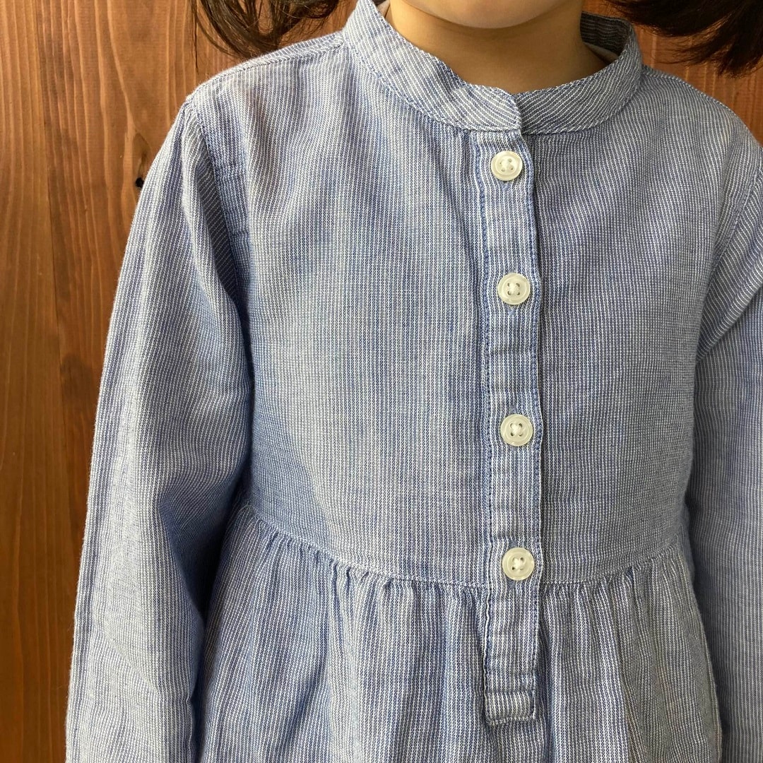 二重ガーゼ長袖ワンピース