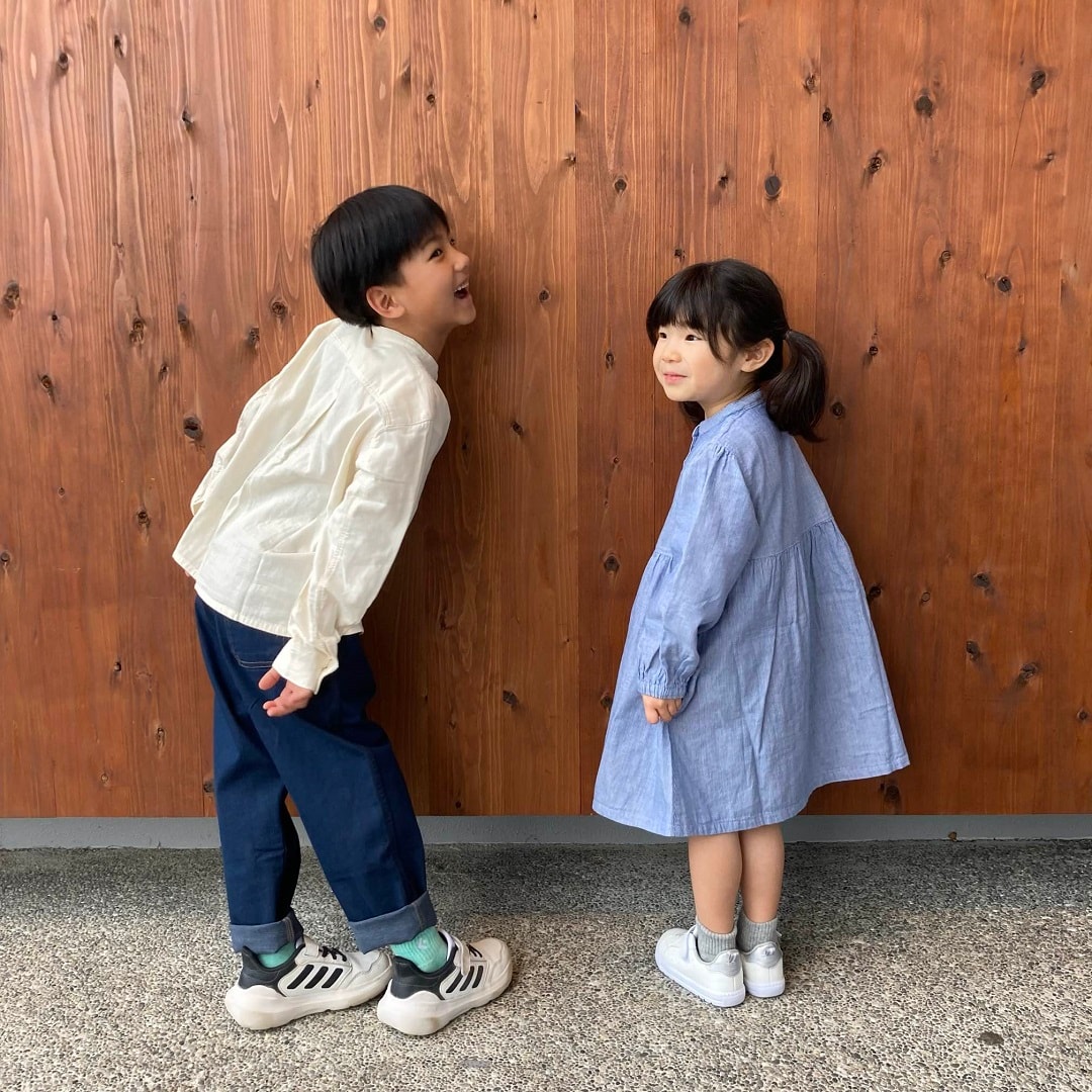 二重ガーゼ長袖ワンピース