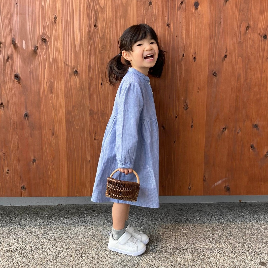 二重ガーゼ長袖ワンピース