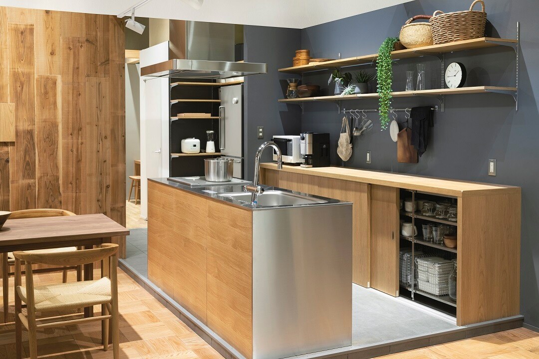 ◇無印良品 食器棚 オーク材 カップボード キャビネット 木製