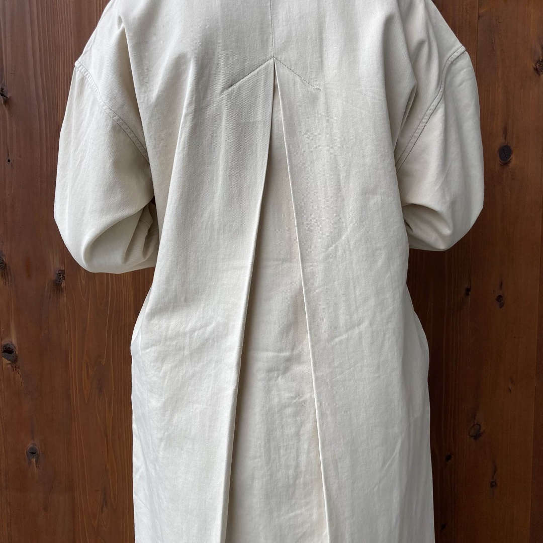 カポック混ライトツイル長袖ワンピース