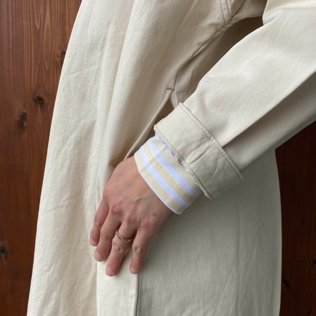 カポック混ライトツイル長袖ワンピース