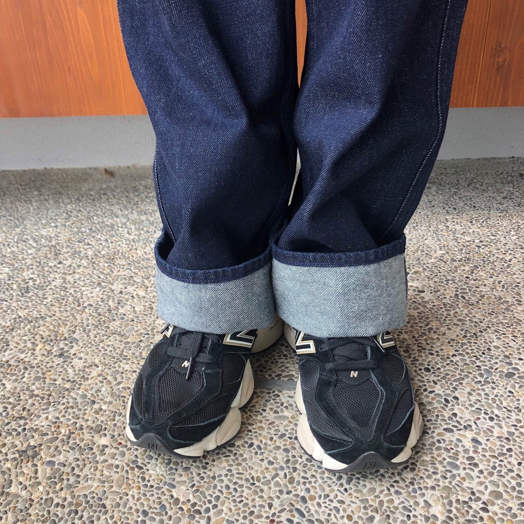 木の実から作ったカポック混デニムワイドパンツ