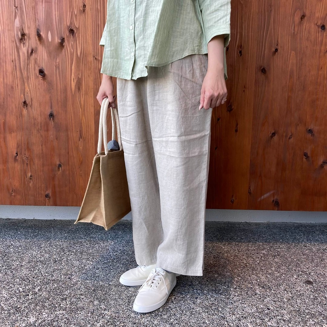 リネン洗いざらし七分袖ブラウス