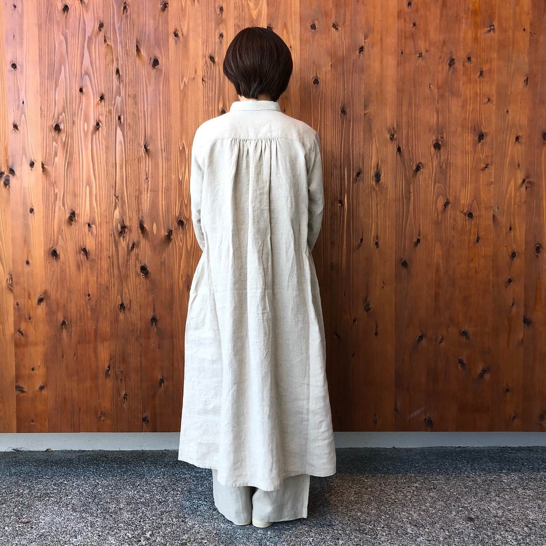 リネン洗いざらしイージーワイドパンツ