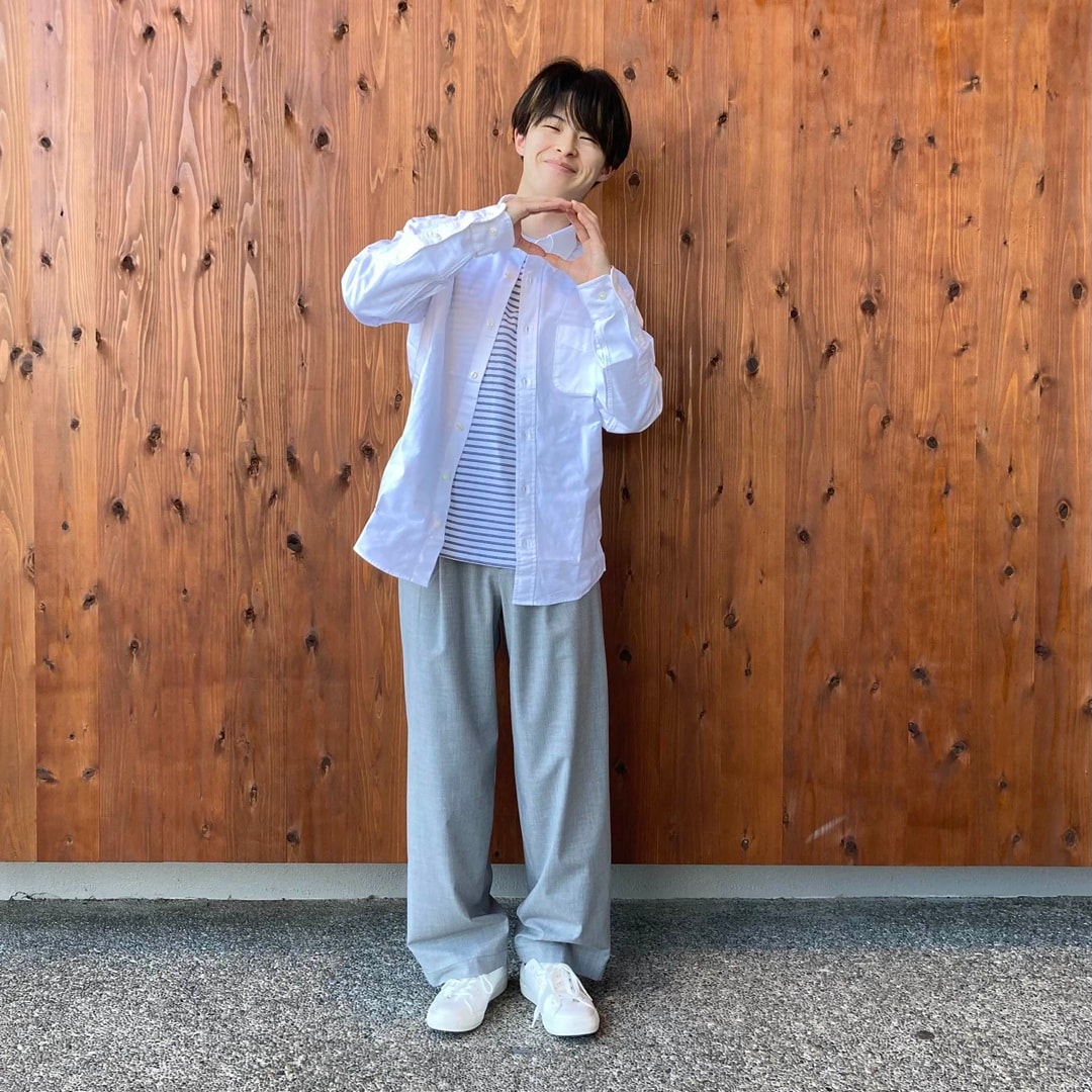 洗いざらしオックスボタンダウン長袖シャツ