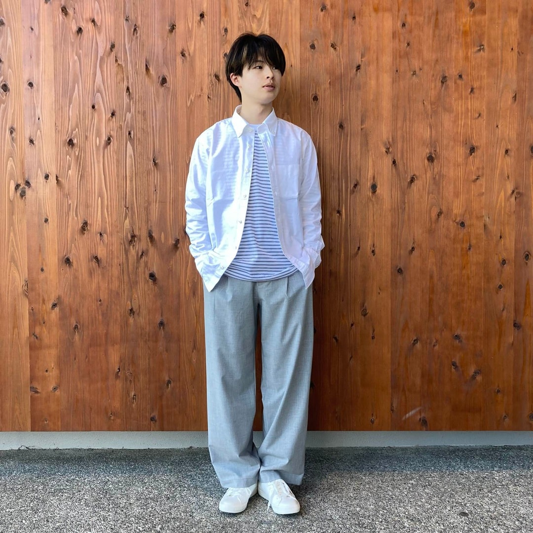 洗いざらしオックスボタンダウン長袖シャツ