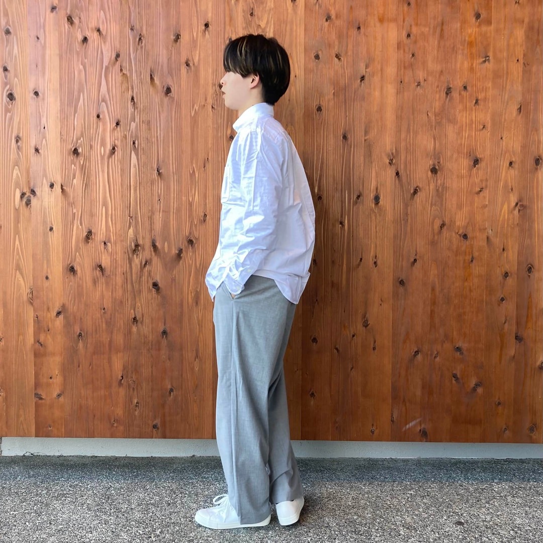 洗いざらしオックスボタンダウン長袖シャツ