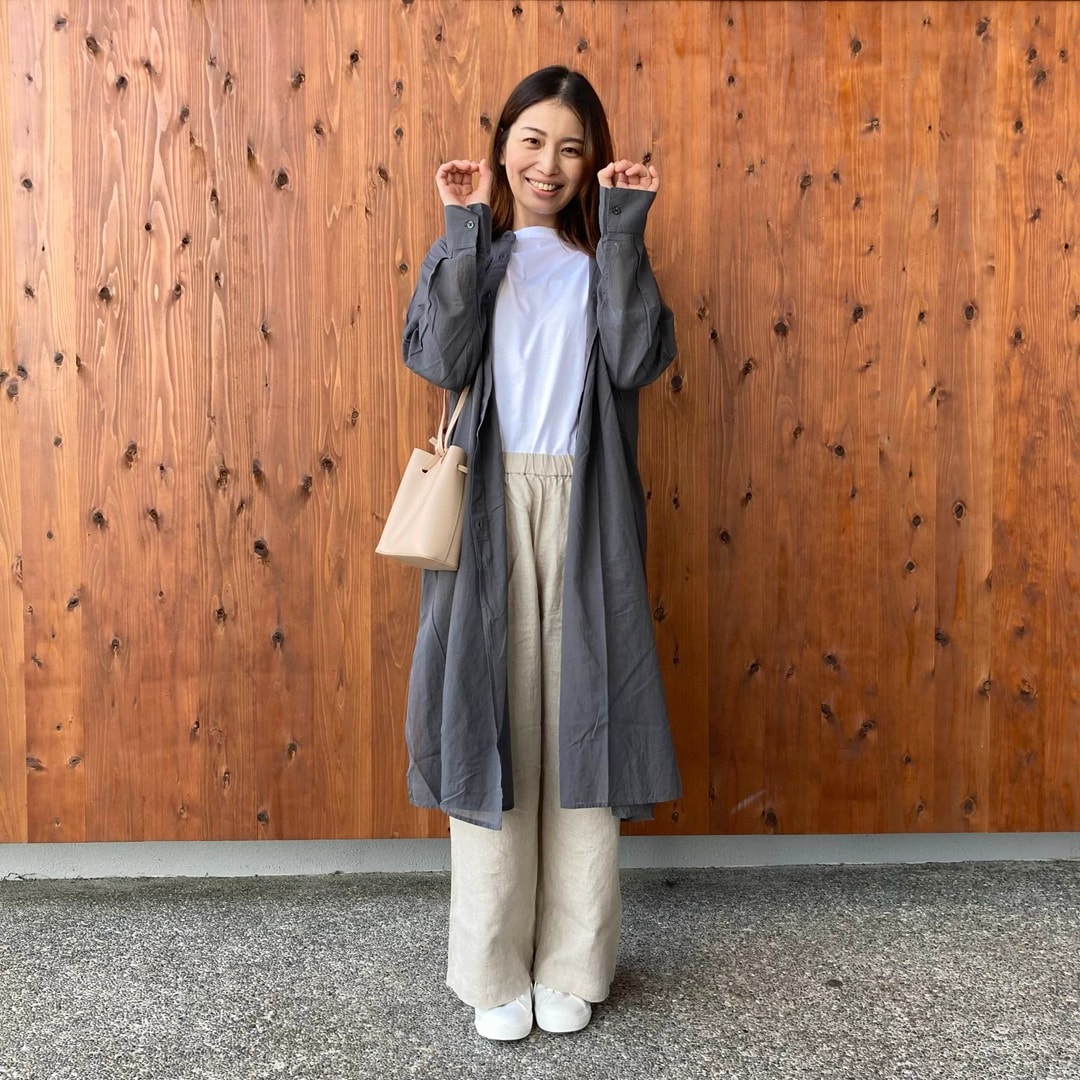 強撚シアー長袖シャツワンピース