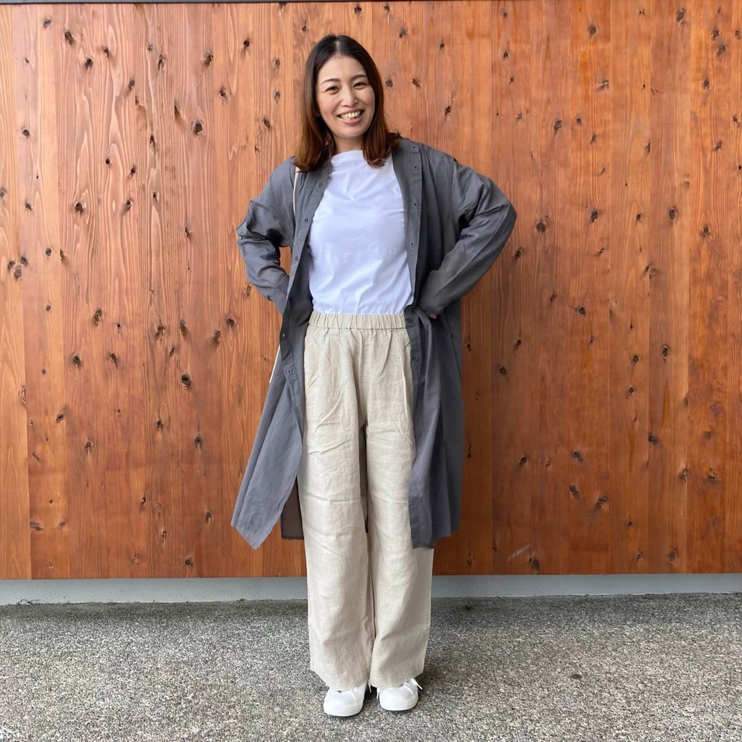 強撚シアー長袖シャツワンピース