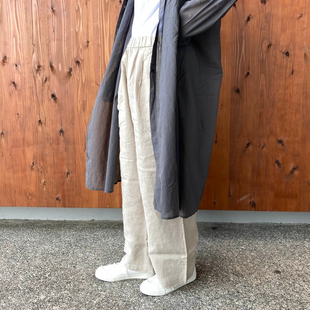 強撚シアー長袖シャツワンピース