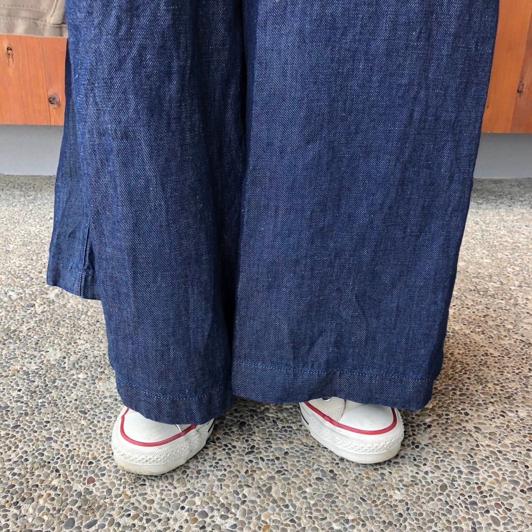ヘンプ混デニムジャンプスーツ