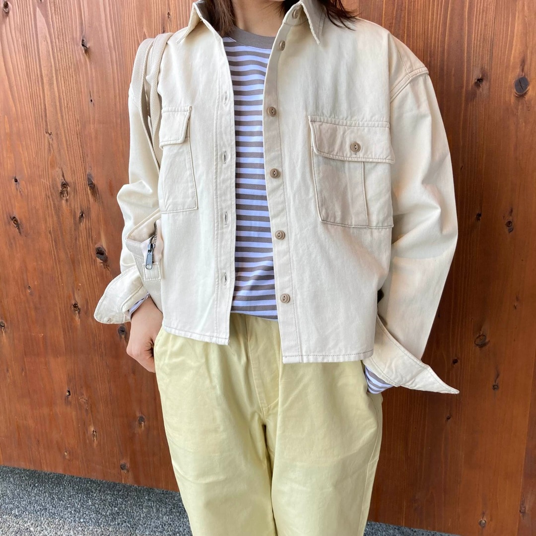 カポック混ライトツイル長袖シャツ