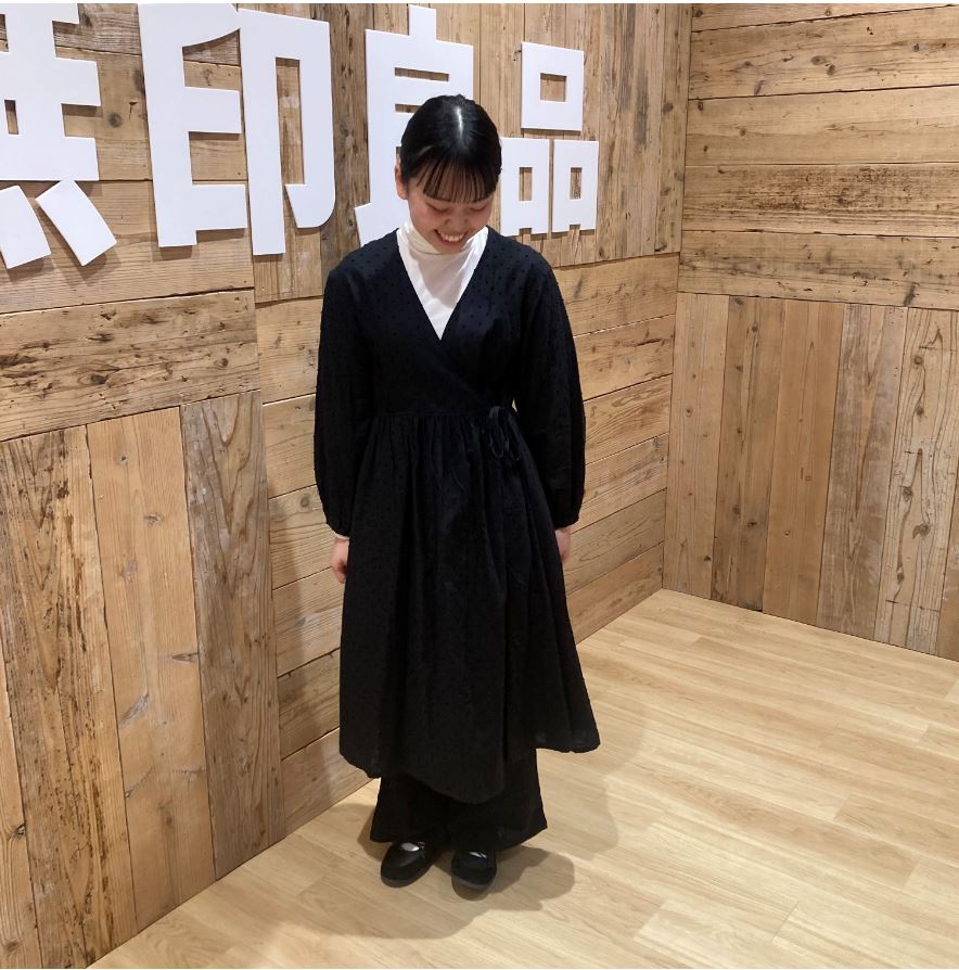 ドットドビーロングカーディガン全身