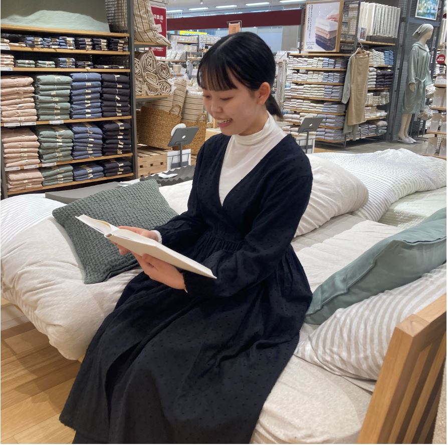 ドットドビーロングカーディガンベッド