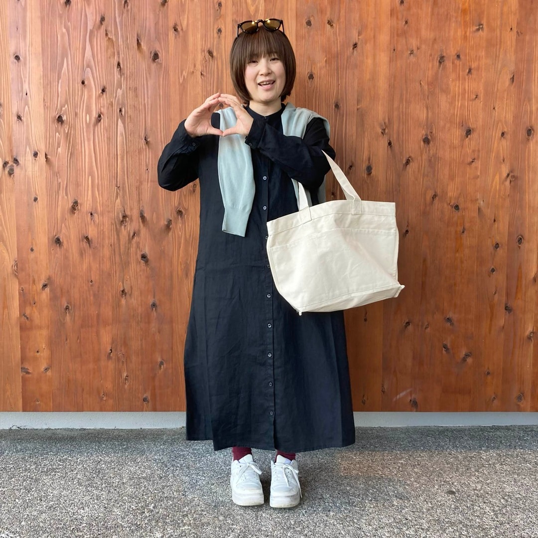 リネン洗いざらし長袖シャツワンピース