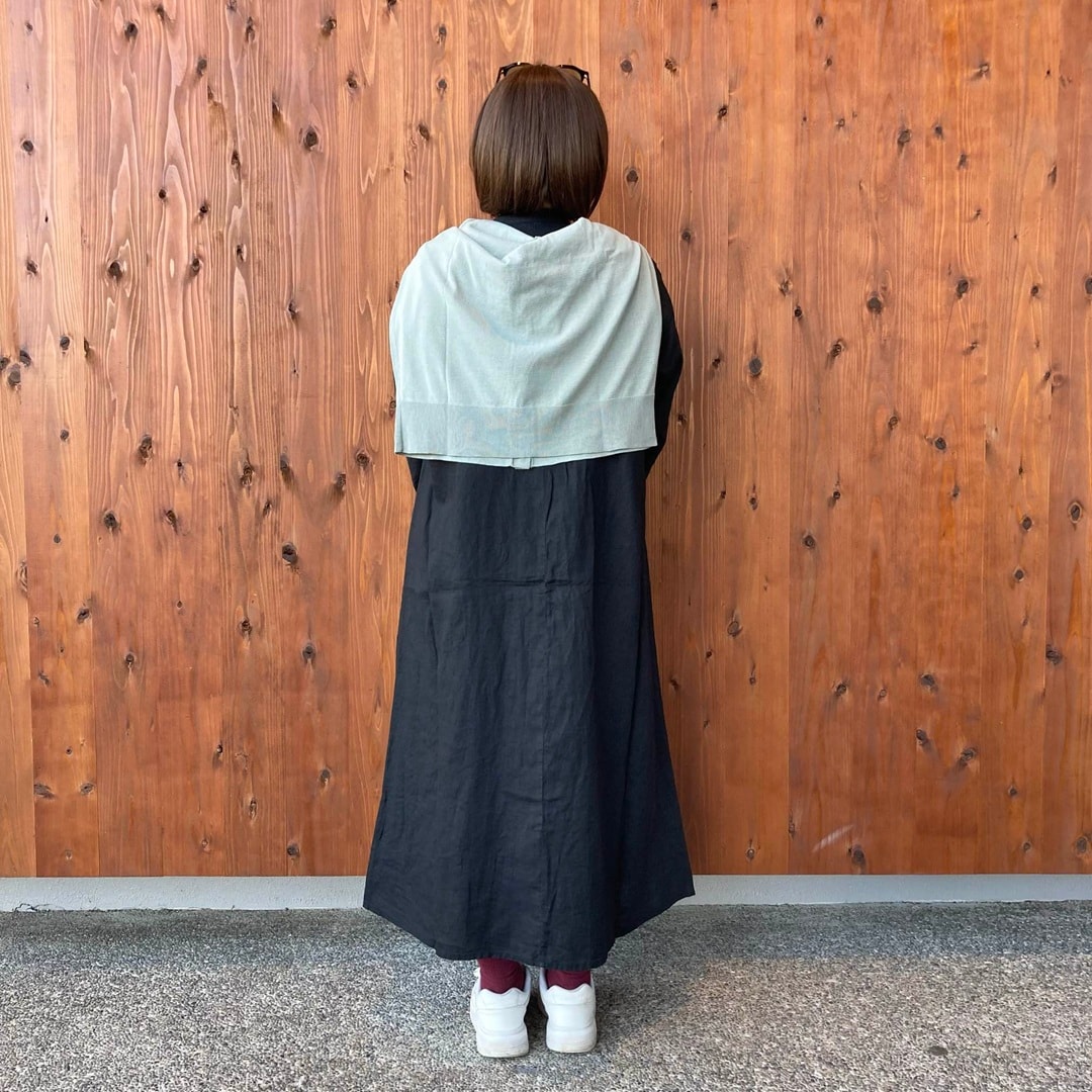 リネン洗いざらし長袖シャツワンピース