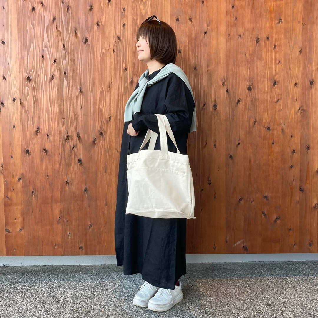 リネン洗いざらし長袖シャツワンピース