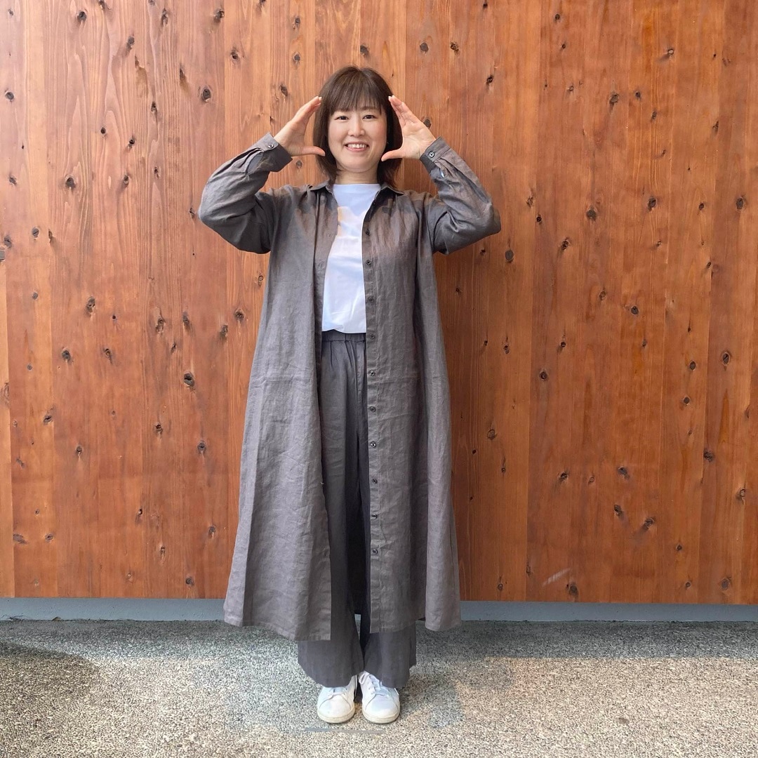リネン洗いざらしイージーワイドパンツ