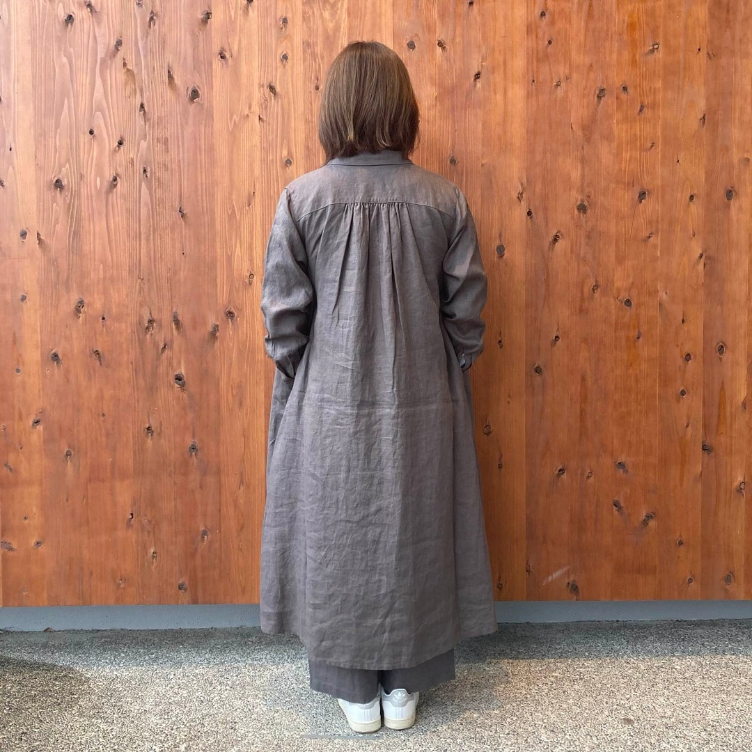 リネン洗いざらしイージーワイドパンツ