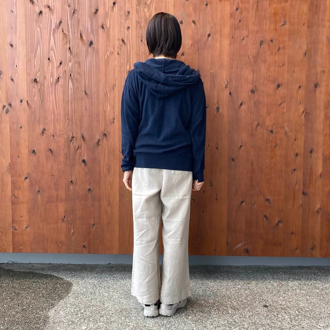 着るタオル両面パイル長袖ジップパーカ