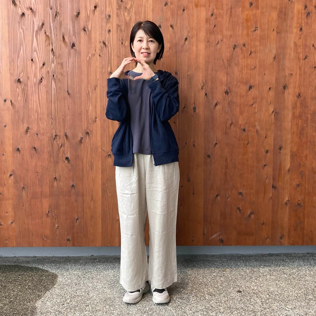 着るタオル両面パイル長袖ジップパーカ