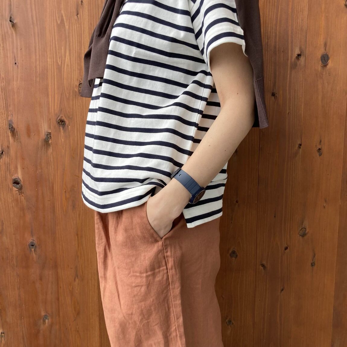 ボーダーボートネック半袖Ｔシャツ