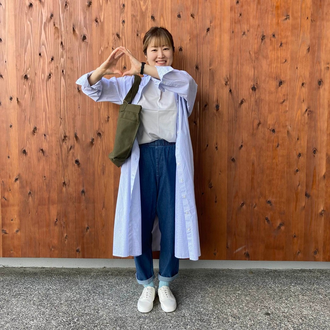 洗いざらしブロード長袖シャツワンピース