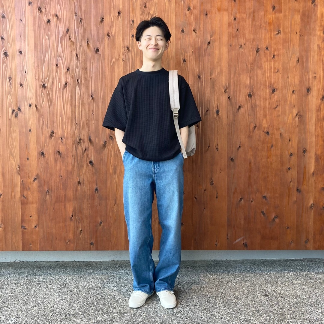 uvカット乾きやすいワッフルクルーネック半袖Ｔシャツ