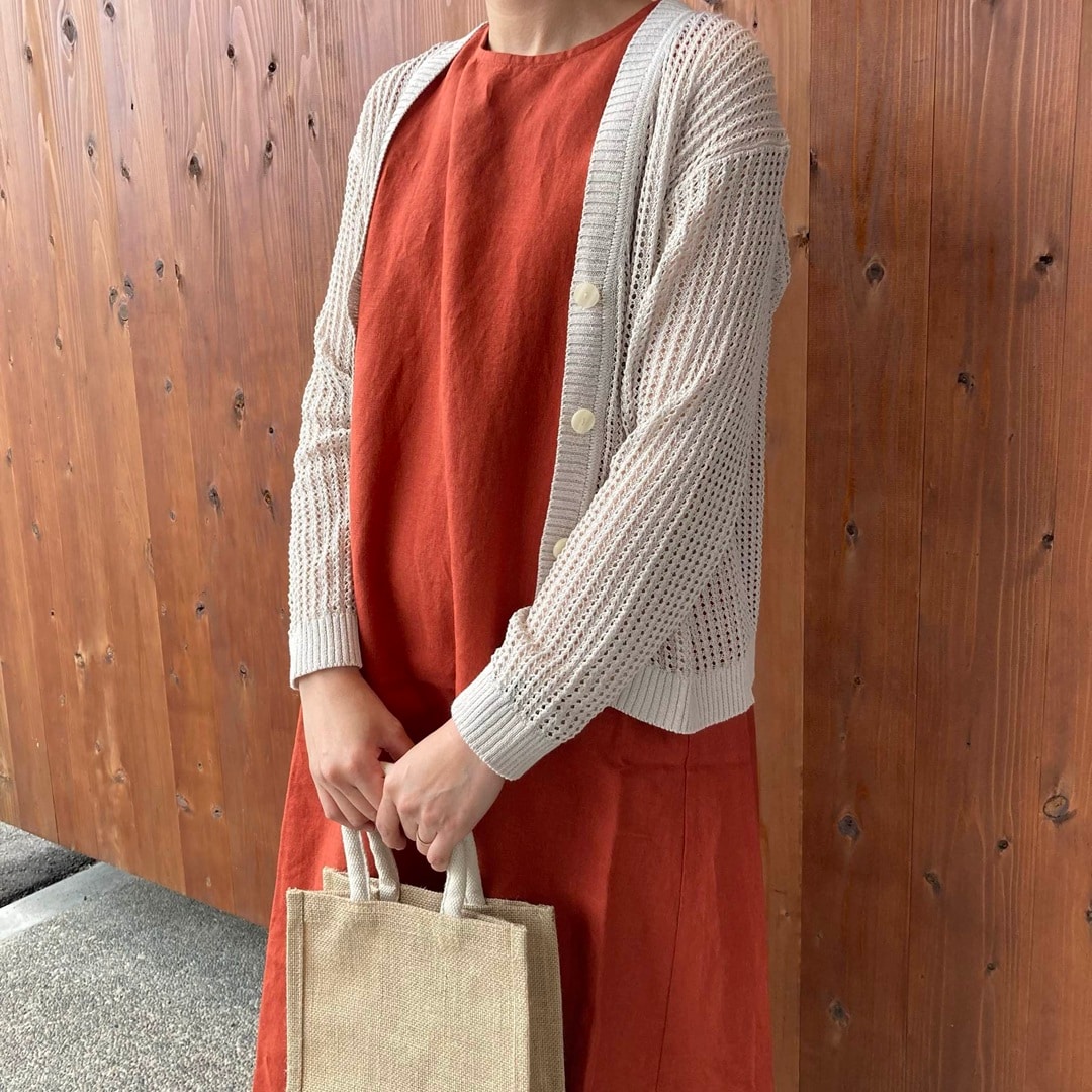 リネン洗いざらしスリーブレスワンピース