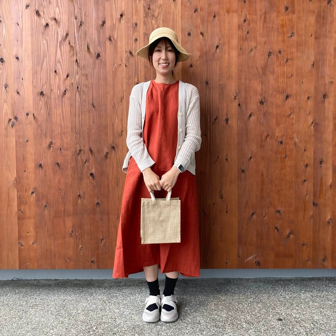 リネン洗いざらしスリーブレスワンピース