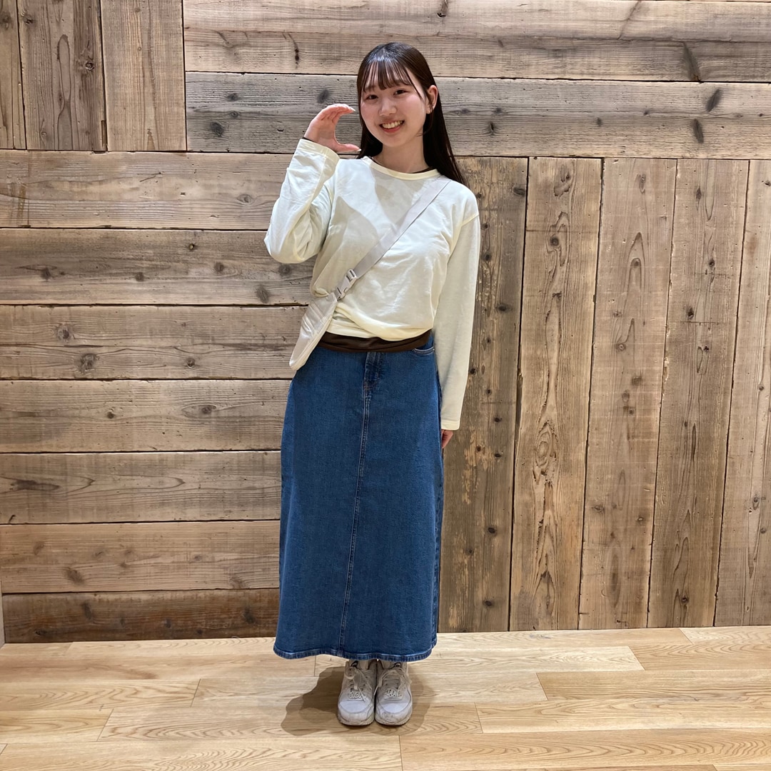 強撚天竺編み　クルーネック　長袖Tシャツ