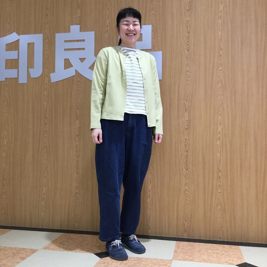 太番手天竺編みドロップショルダーTシャツ（七分袖）