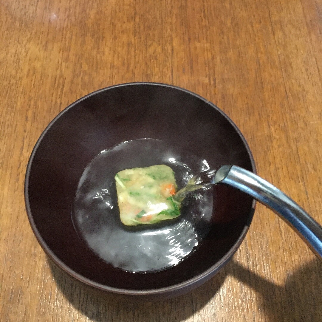 【大津西武】食べるスープ えびと水菜の白湯スープ