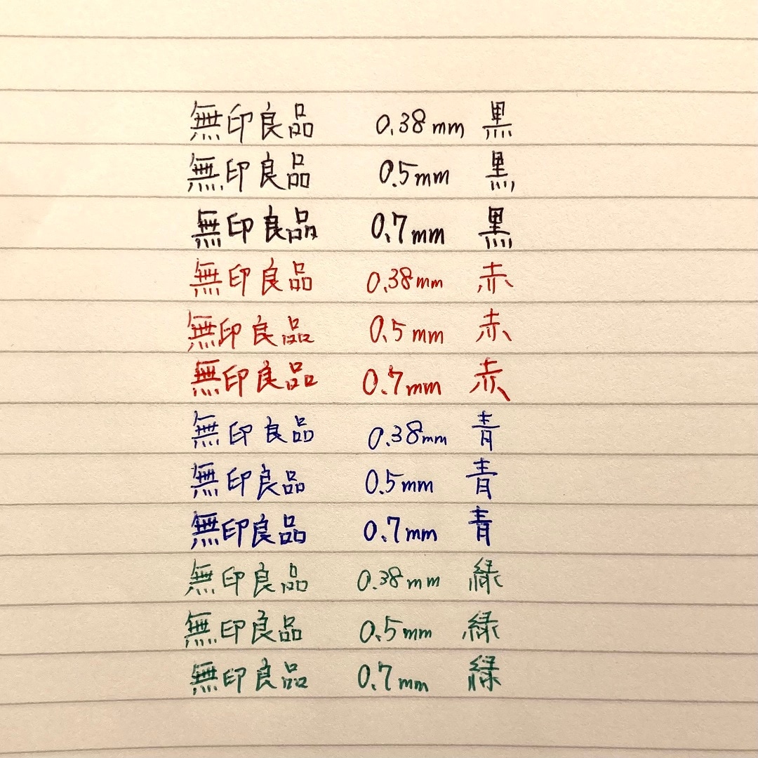 ボールペンで書いた文字