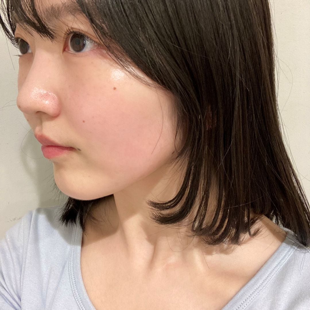 高濃度美容液を塗布した後の肌