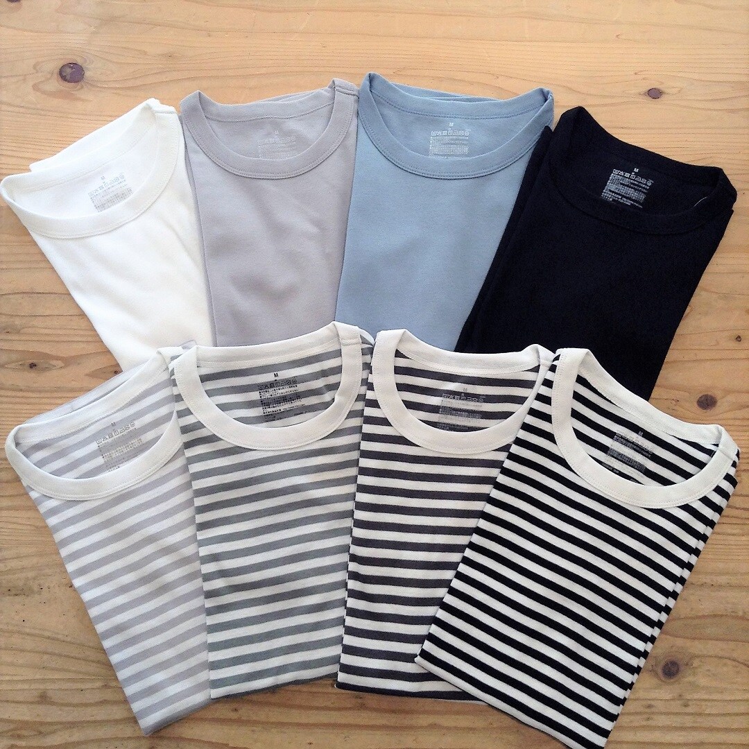 汗じみしにくいフライス編みクルーネック半袖Ｔシャツ各種