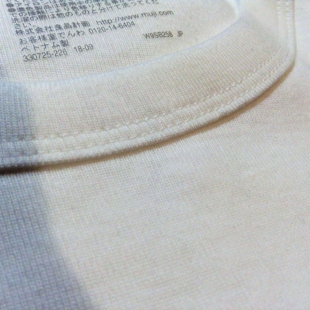 汗じみしにくいフライス編みクルーネック半袖Ｔシャツ　生地アップ