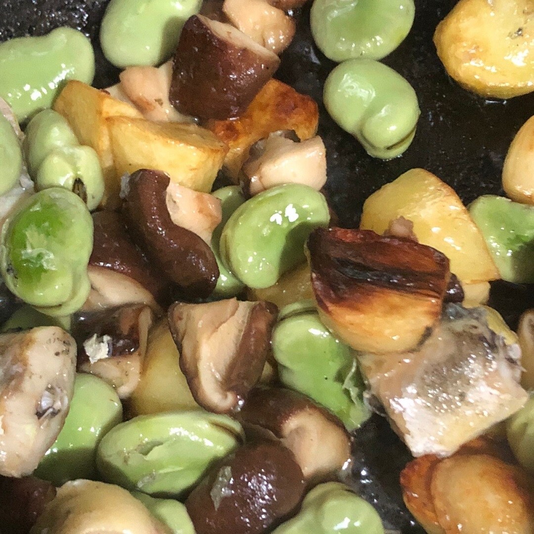【ゆめタウン下松】こまいと季節の野菜のペペロンチーノ