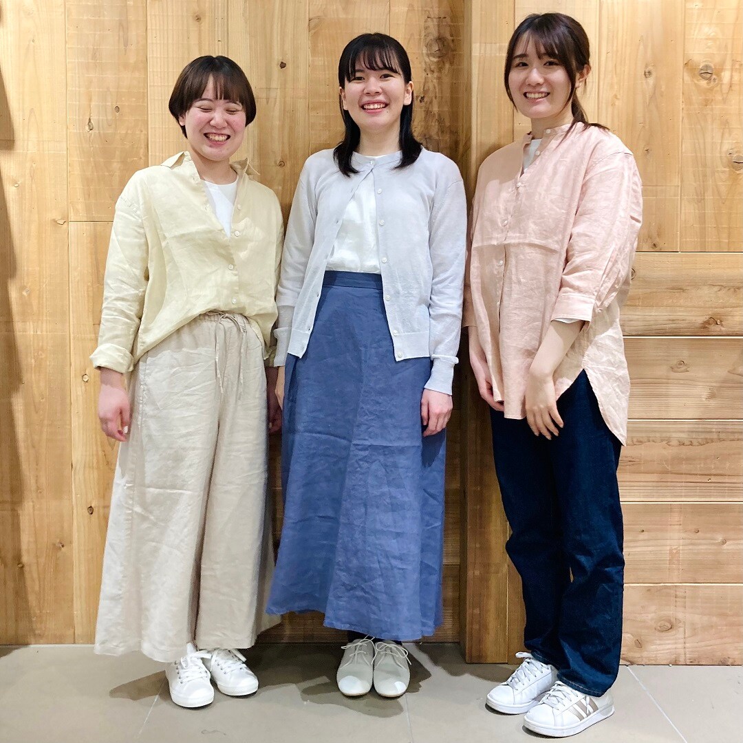 ヘンプコーデ3人全身