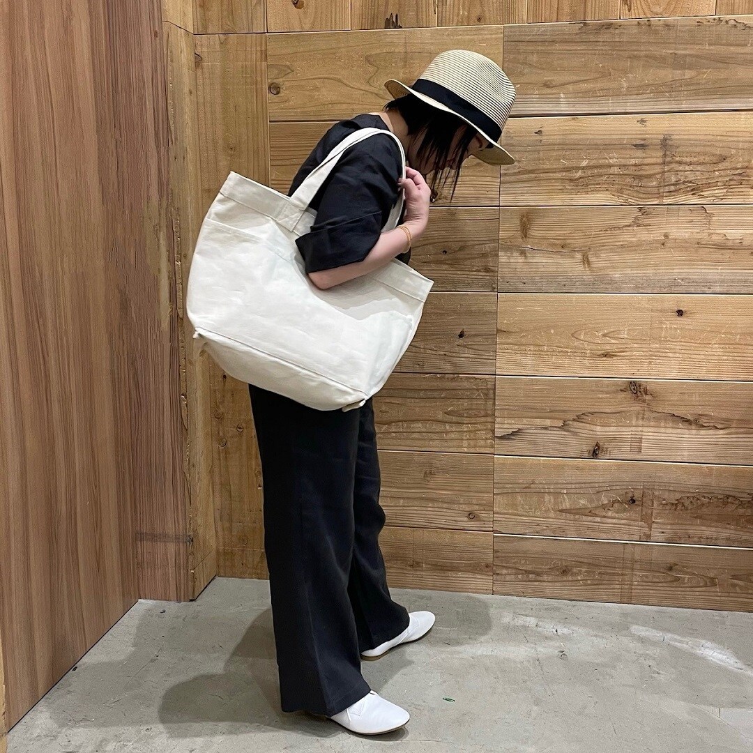 リネンセットアップ　黒　全身
