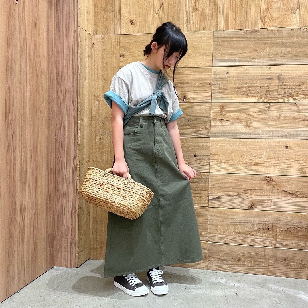 Aラインスカート　秋色コーデ　全身