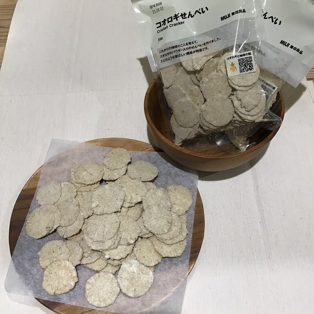 コオロギせんべい試食